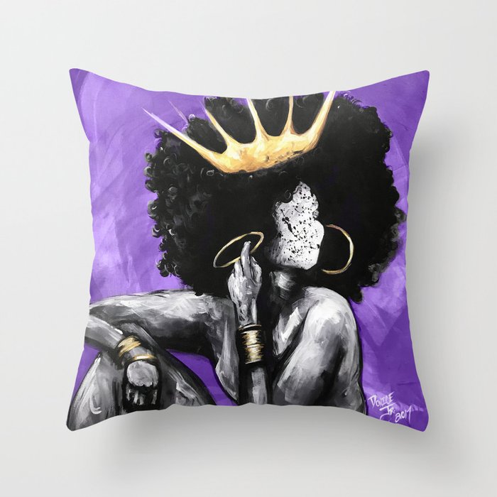 Naturally Queen VI PURPLE Throw Pillow