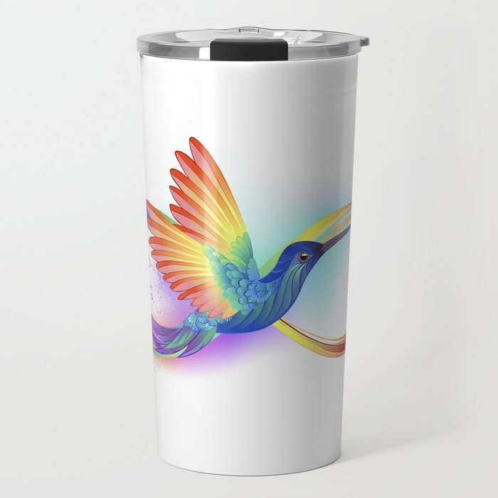 Rainbow Hummingbird with Infinity Travel Mug