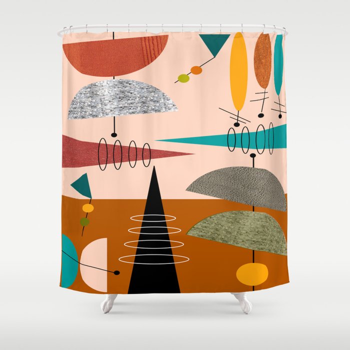 Midcentury Modern Abstract Shower Curtain By Kippygirl Society6