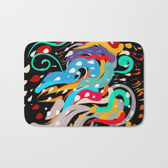 Abstract Life in multicolor way Bath Mat