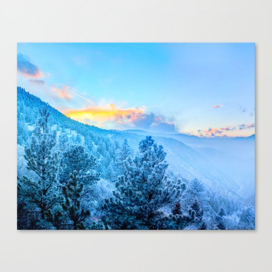 Snow Mountains Sunrise Canvas Print