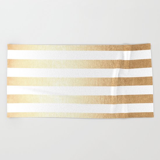 Simply Striped Golden Copper Sun Beach Towel