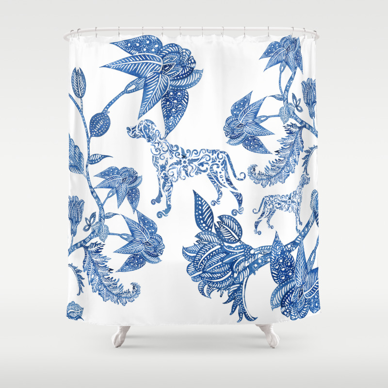 Blue Batik Weims Shower Curtain By Bluweimdesigns Society6