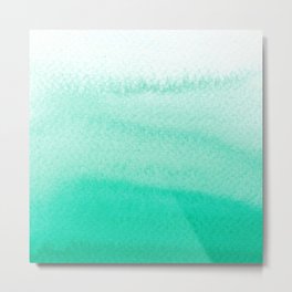 Green & dark blue abstraction - watercolor painting Metal Print | Watercolor, Mint, Painting, Abstract, Minimalism, Minimal, Green, Abstraction, Illustration, Dark 