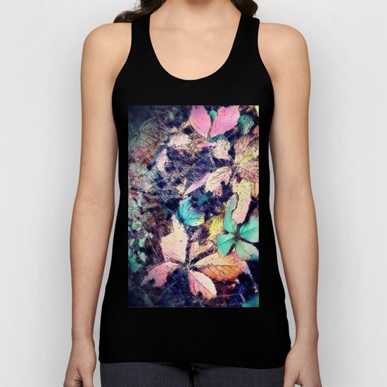 Autumn multi color palette leaves Unisex Tank Top