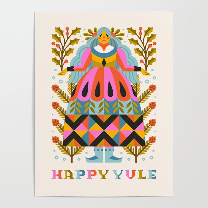 Happy Yule // Cream Poster