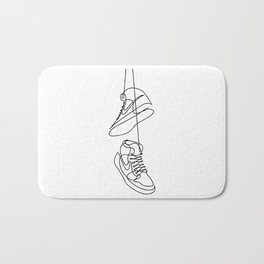 One Line Sneakers Bath Mat | Basketball, Sneakers, Chicago, Michael, Graphicdesign, Sneakershead, Black, Outline, White, Bulls 