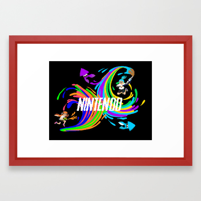 pixel splatoon framed art print by nelidazubia society6 society6