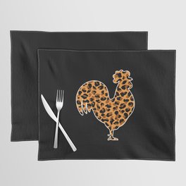 Rooster Leopard Print Placemat