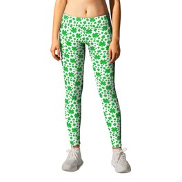 Four-leaf clovers Leggings | Clover, Graphicdesign, Leaves, Holiday, Irish, Clovers, Luck, Pattern, Leaf, March 