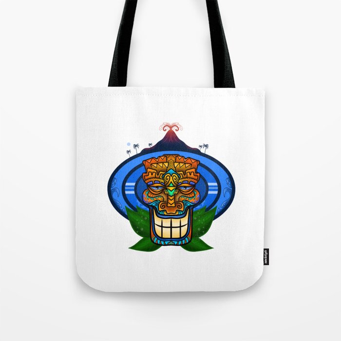 Tiki Island Volcano Tote Bag