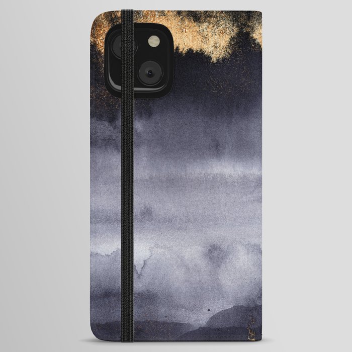 Thunder Watercolor Galaxy Marbled Night 1 iPhone Wallet Case