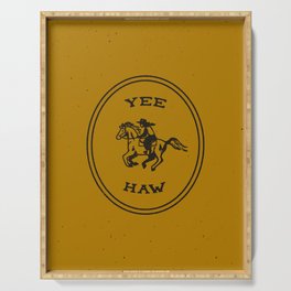Yee Haw in Gold Serving Tray