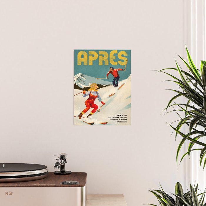 "Apres" Retro Pinup Ski Art