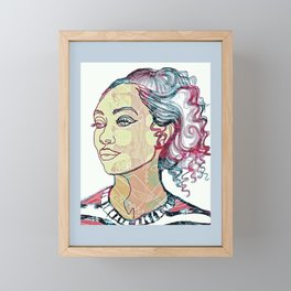 Beatniks Chic Drawing-Female Portrait Framed Mini Art Print