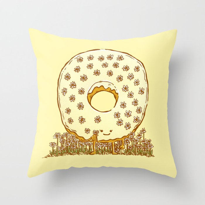 In Bloom Donut Throw Pillow