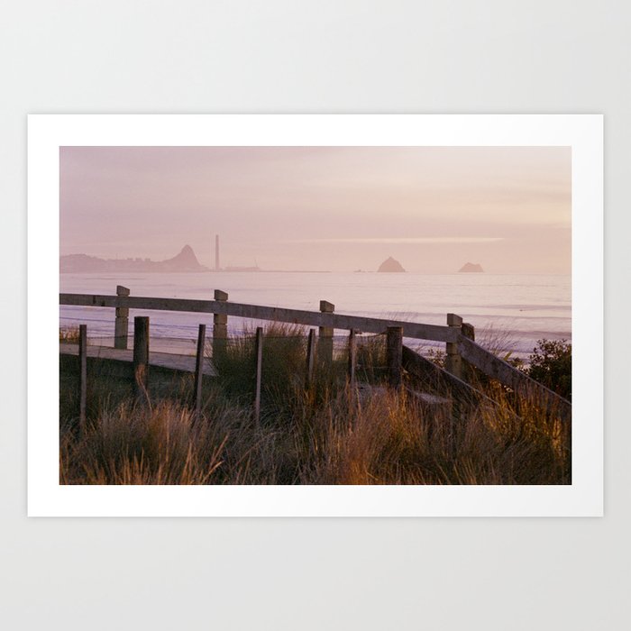 Roy Art Print | Photography, Film, Color, New-zealand, Fitzroy-beach, New-plymouth, Taranaki, 35mm, Nikon-fm2, Sunset