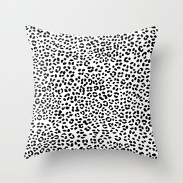Black and White Snow Leopard Throw Pillow