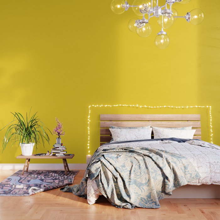 Bright Mid-tone Yellow Solid Color Pairs Pantone Vibrant Yellow 13-0858 / Accent Shade / Hue  Wallpaper