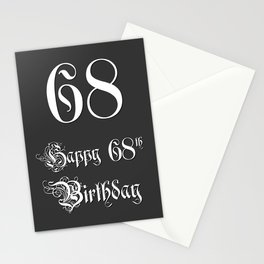 [ Thumbnail: Happy 68th Birthday - Fancy, Ornate, Intricate Look Stationery Cards ]