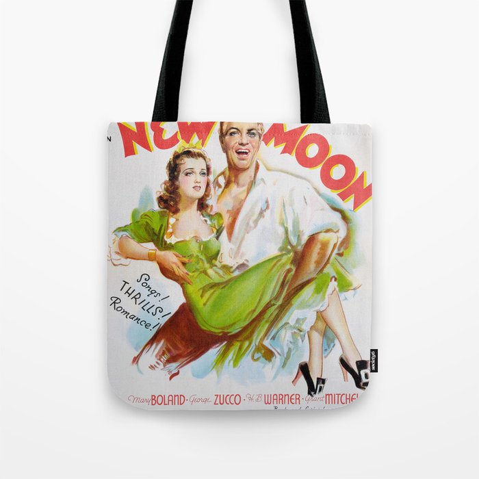 New Moon Movie Vintage Poster Girl In Green Dress Tote Bag