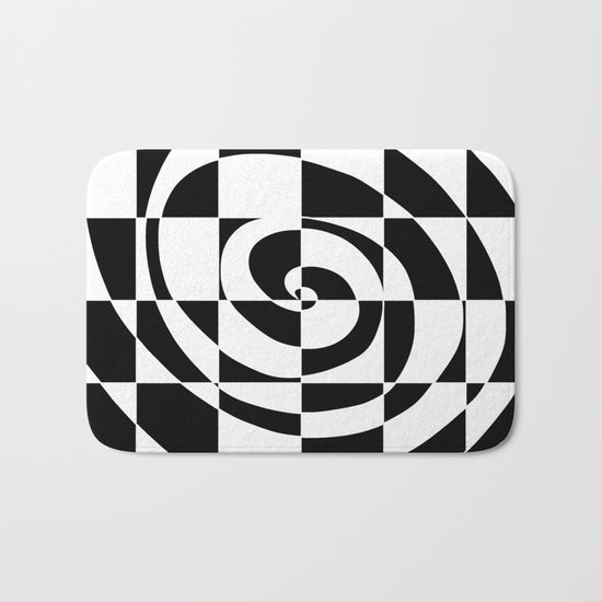 Black And White Swirl Bath Mat