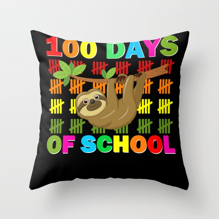 100 Days Of School Teacher And Student TShirt Throw Pillow