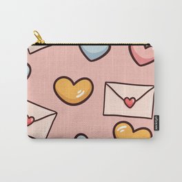 Sweet love seamless pattern Carry-All Pouch | Hearts, Love, Cute, Patternfill, Sweetlove, Craftpattern, Valentinesprintable, Customfabric, Graphicdesign, Loveletters 
