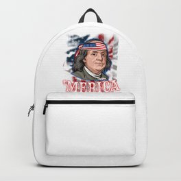 Benjamin Franklin 4th Of July  Backpack | Benjaminfranklin, Birthday, Drawing, 4Thofjuly, President, America, American, Drinking, Funny, Memorialday 