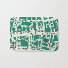 PARIS MAP GREEN Bath Mat | Map, Digital, Curated, France, Travel, Pattern, Hollizollinger, Green, Paris, Rue 