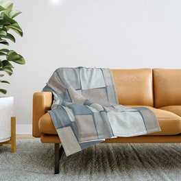 Flux Check Grid Pattern in Neutral Blue Gray Tones Throw Blanket