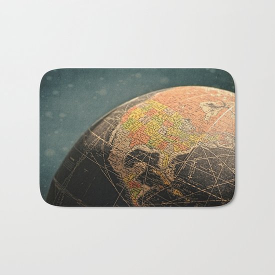 Where I Am (Vintage Globe) Bath Mat