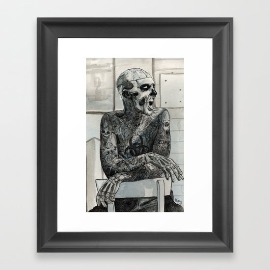 Zombie Boy Framed Art Print