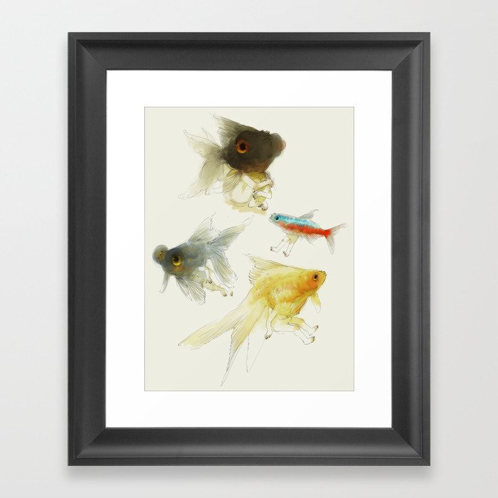 Fish Folk Framed Art Print