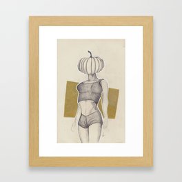 Pumpkin Head Framed Art Print