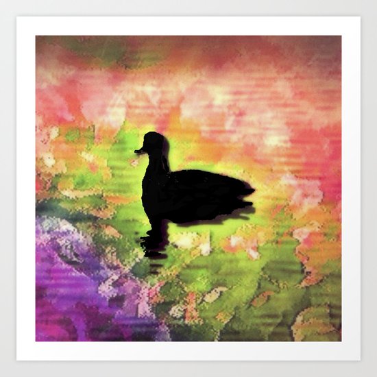 Swimming in colors Art Print