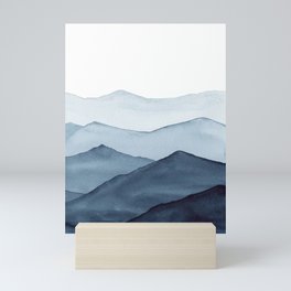 abstract watercolor mountains Mini Art Print