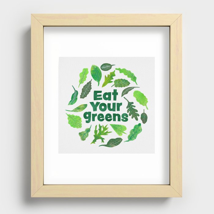 Eat Your Greens - Salad lovers Vegan Vegetables Recessed Framed Print