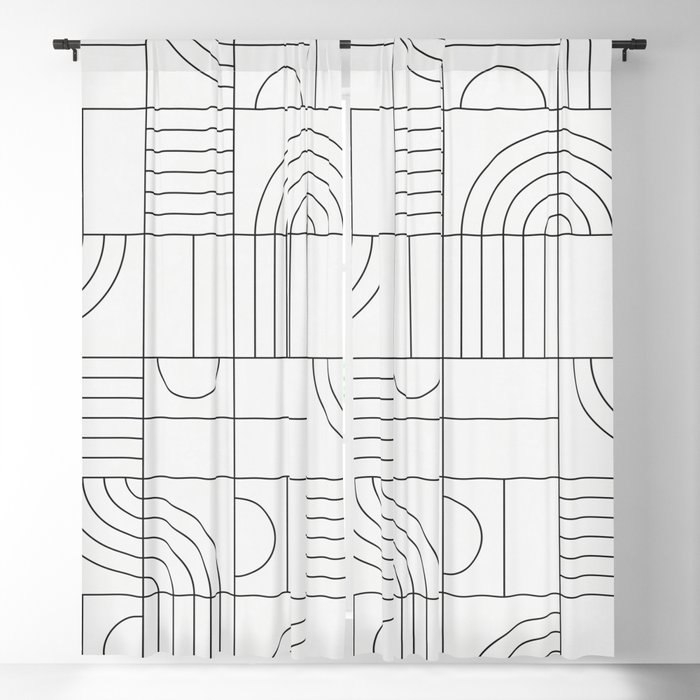 My Favorite Geometric Patterns No.19 - White Blackout Curtain