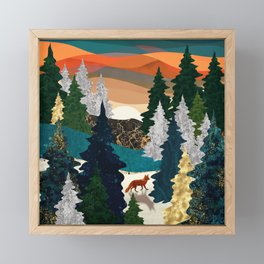 Amber Fox Framed Mini Art Print