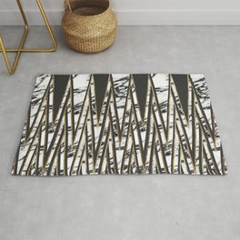 Modern Long Marble Gold and Black Triangles Area & Throw Rug