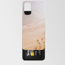 Lonely golden sand beach in Tenerife | aerial travel fine art photography print Android Card Case