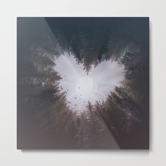 forest nature heart Metal Print