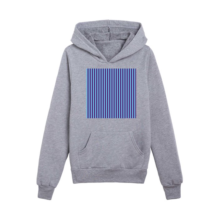 Blue and Purple Stripes Kids Pullover Hoodie