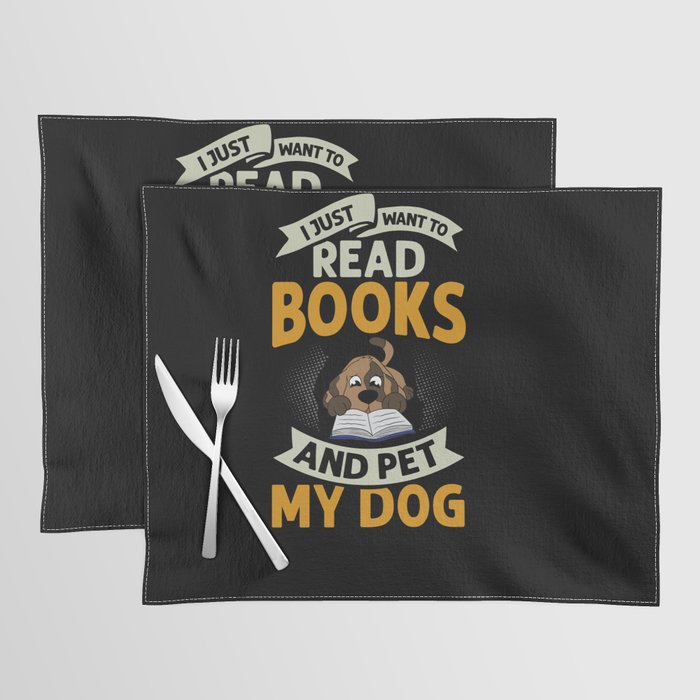 Book Dog Reading Bookworm Librarian Reader Placemat