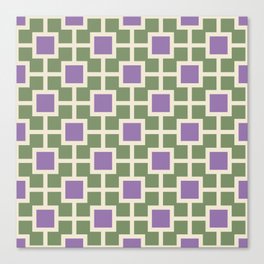 Classic Hollywood Regency Pattern 768 Sage Green Lavender and Beige Canvas Print