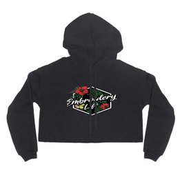 Floral Badge Embroidery Life Hoody