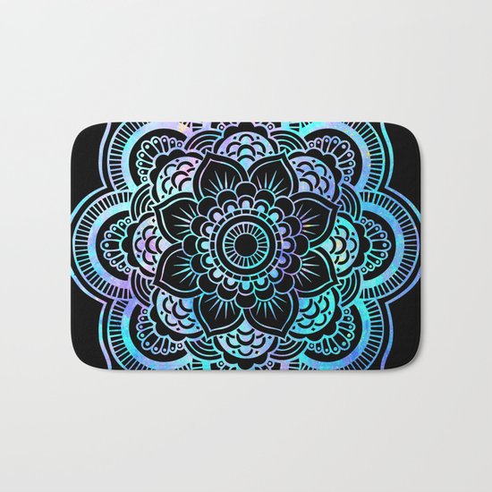 Mandala Pink Lavender Aqua galaxy space Bath Mat