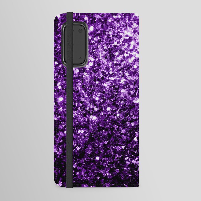 Dark Purple faux shiny glitter sparkles Android Wallet Case