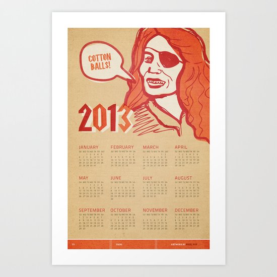 Cotton Balls 2013 Calendar Art Print